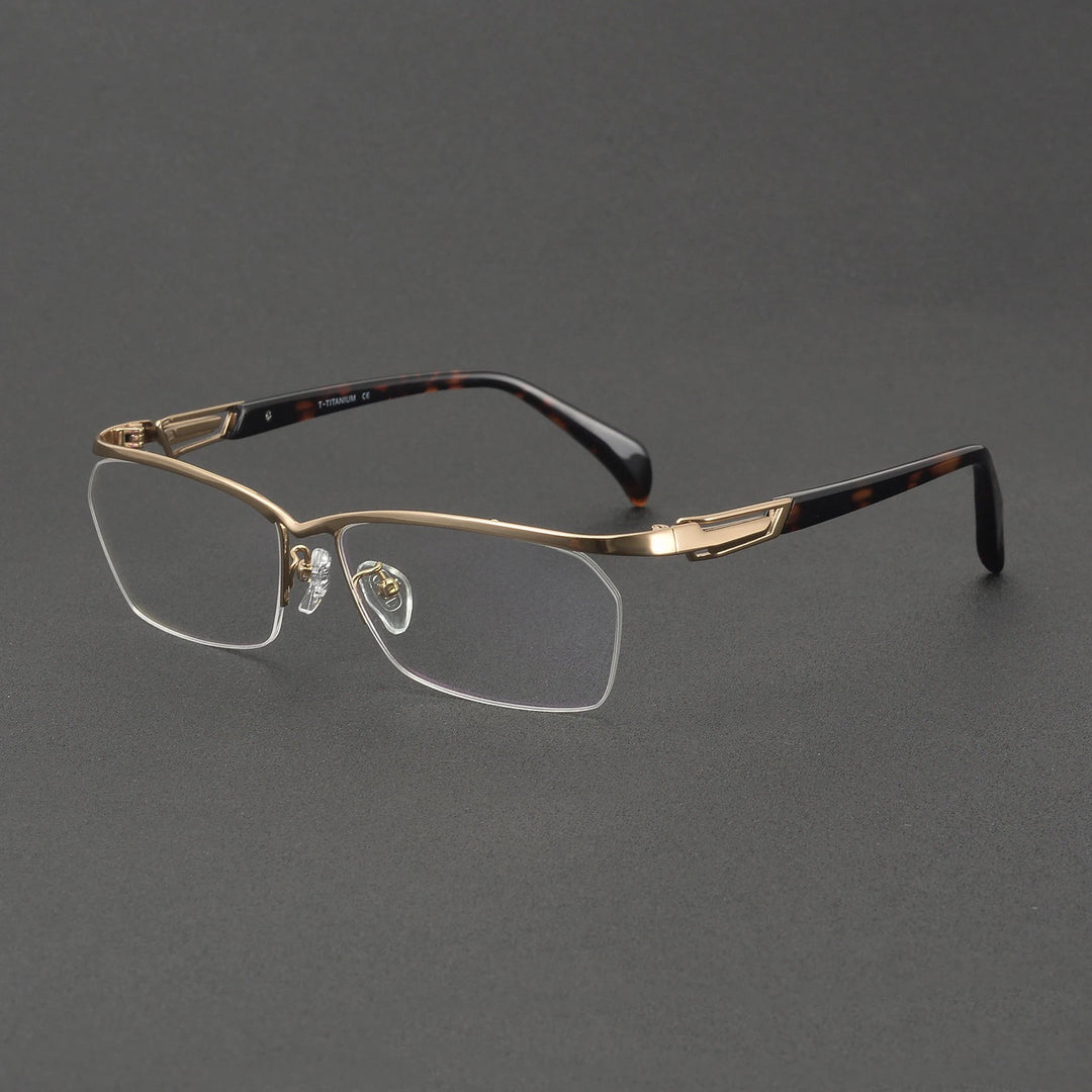Muzz 1215 men's semi rim IP titanium prescription eyeglasses — view 6
