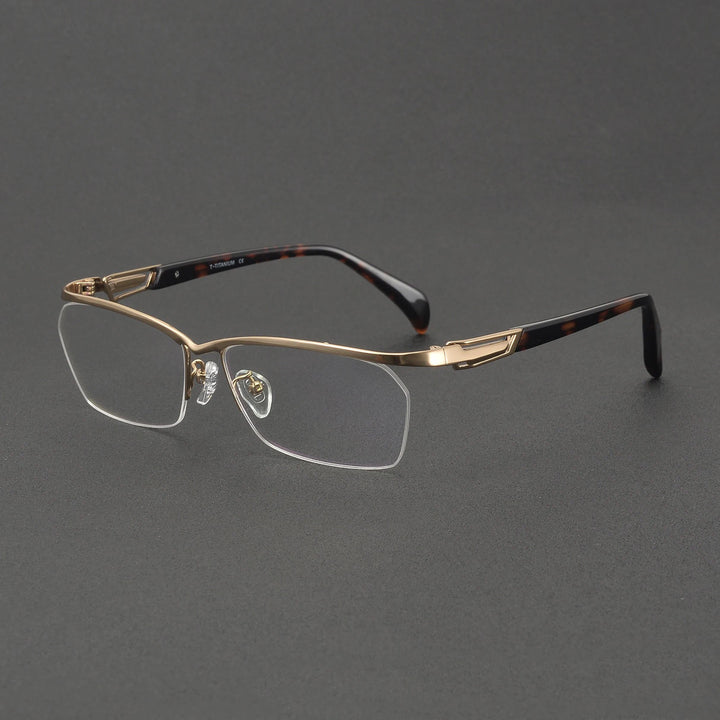 Muzz 1215 men's semi rim IP titanium prescription eyeglasses — view 6