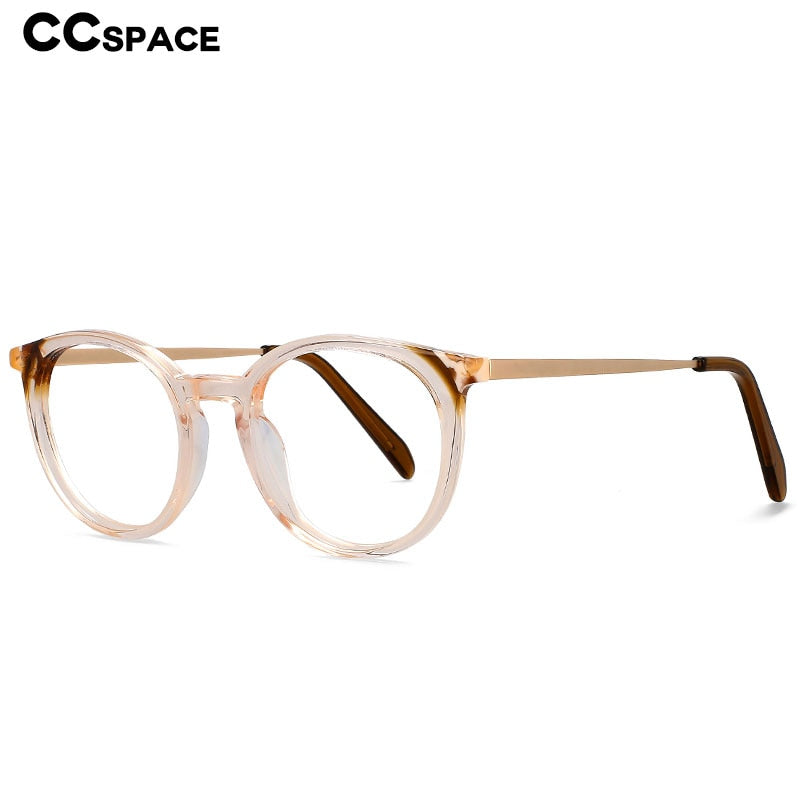 CCspace Unisex Full Rim Small Round Acetate Eyeglasses 55912 Full Rim CCspace   