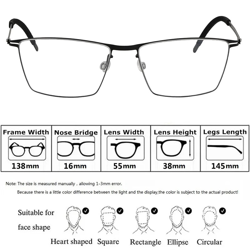 Bobbie Men Full Rim Square Titanium Eyeglasses V460