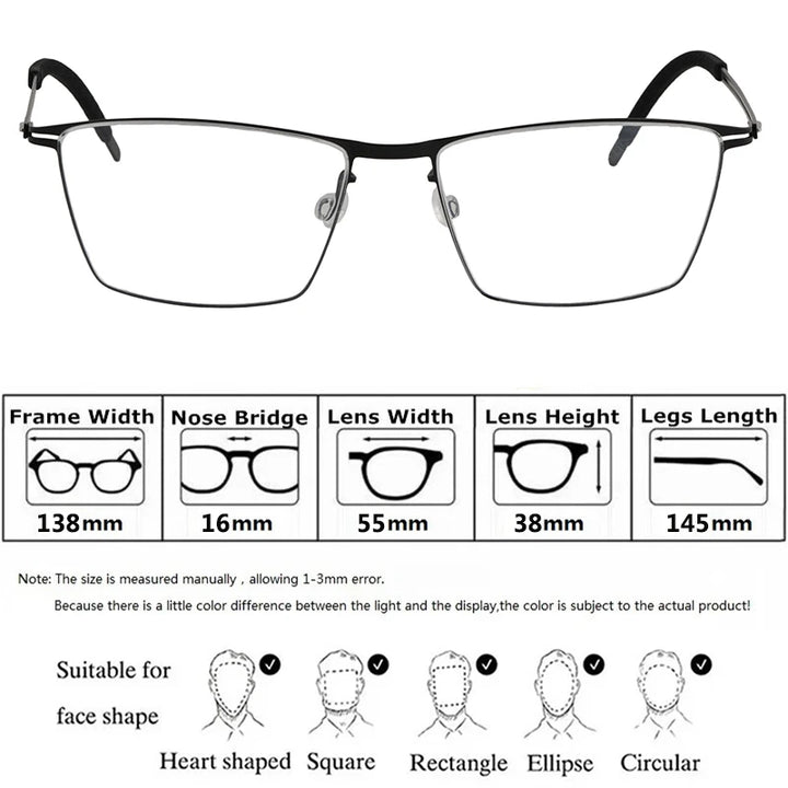 Bobbie Men Full Rim Square Titanium Eyeglasses V460