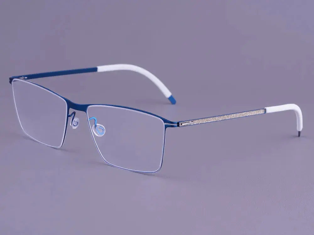 Bobbie 410975 Unisex Screwless Full Rim Square Titanium Frames FuzWeb