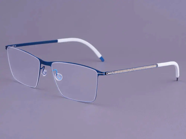Bobbie 410975 Unisex Screwless Full Rim Square Titanium Frames FuzWeb