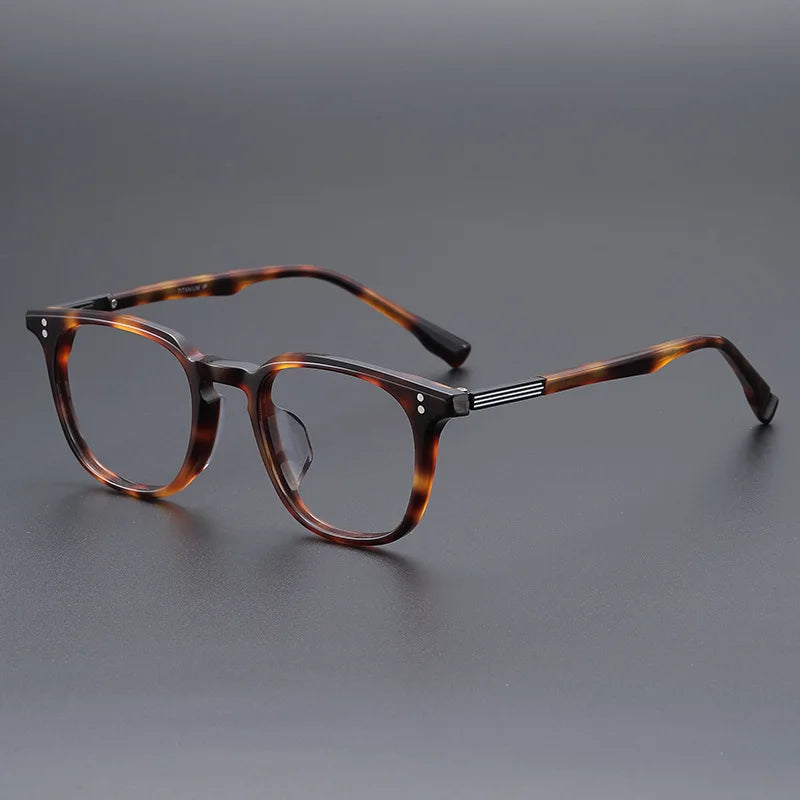 Yimaruil Unisex Full Rim Square Titanium Acetate Eyeglasses 22003