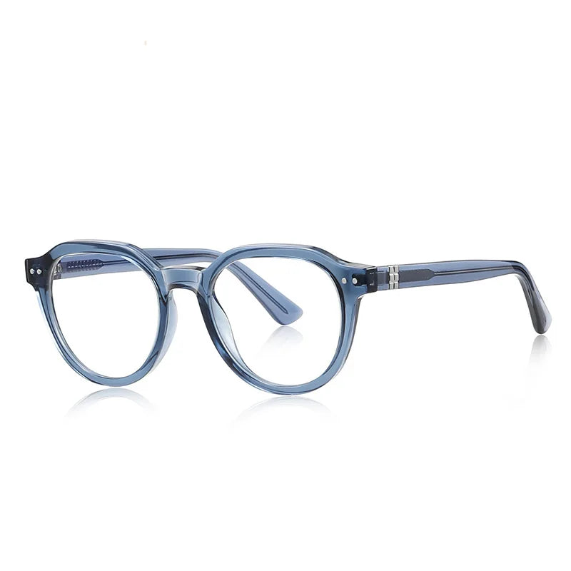 CCspace Men's Full Rim Polygon Oval Tr 90 Alloy Rivet Reading Glasses 802694