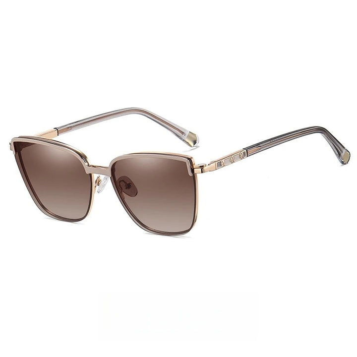 Yimaruili Women's Full Rim Cat Eye Tr 90 Alloy Eyeglasses Clip On Sunglasses 85009