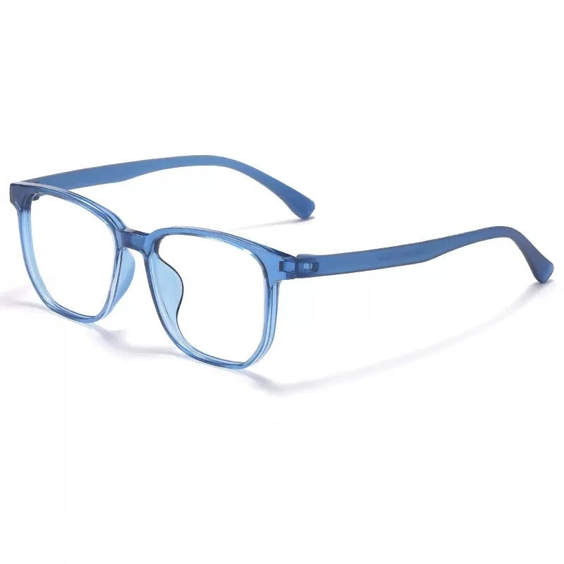 Yimaruili Unisex Full Rim Small Square Tr 90 Screwless Eyegasses 6625 Full Rim Yimaruili Eyeglasses Blue  