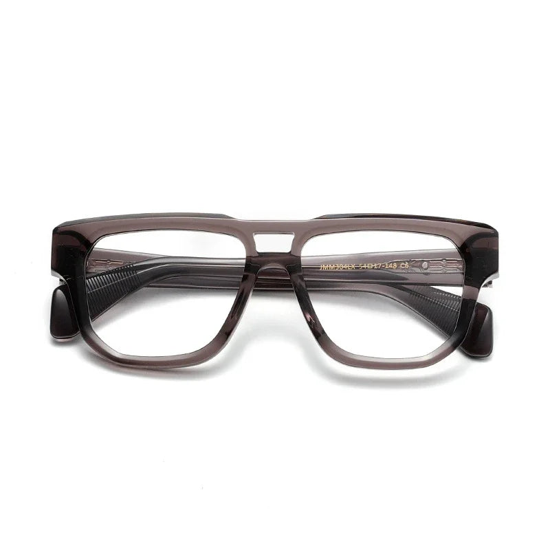 Aror Men's Full Rim Square Double Bridge Acetate Eyeglasses 49304