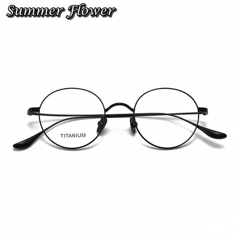 Summer Flower Women's Full Rim Round Titanium Eyeglasses 403061