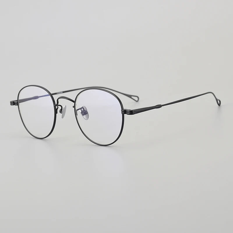 Muzz Unisex Full Rim Oval Titanium Eyeglasses Mu03 Full Rim Muzz black  