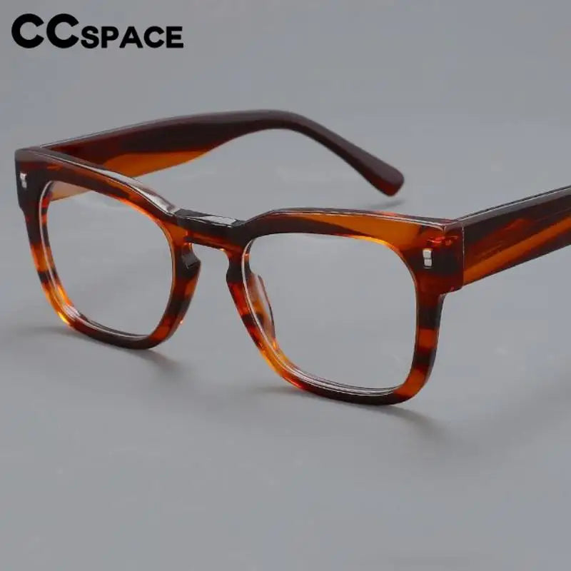 CCspace Unisex Full Rim Square Cat Eye Acetate Eyeglasses 57232 Full Rim CCspace   
