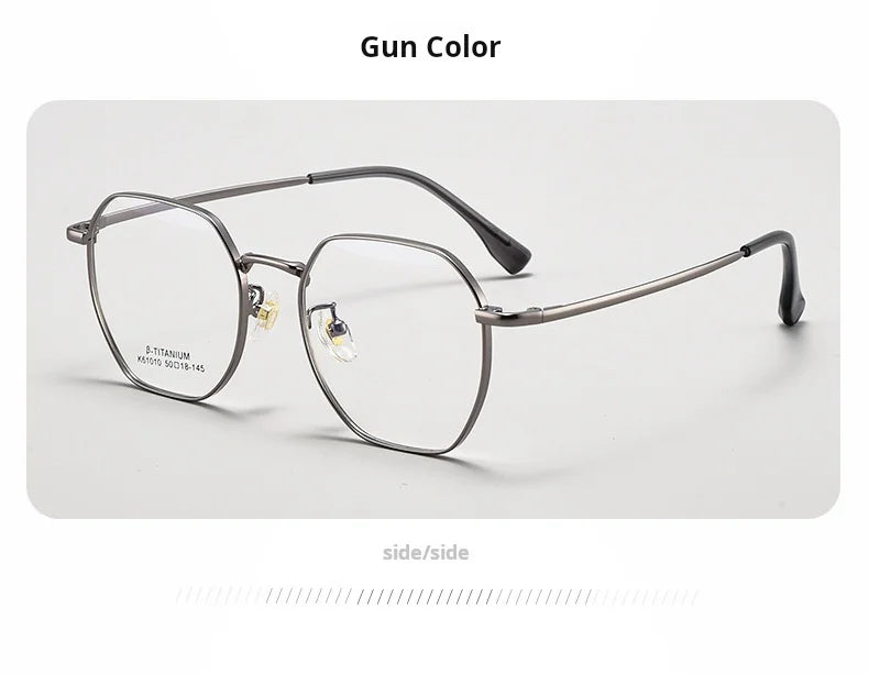 Xbora Women's Full Rim Flat Top Polygon Titanium Eyeglasses 561010