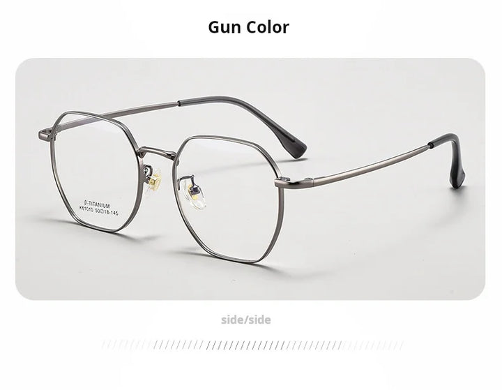 Xbora Women's Full Rim Flat Top Polygon Titanium Eyeglasses 561010