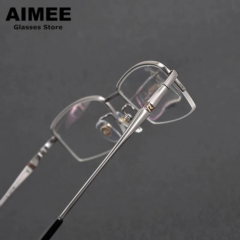 Aimee Unisex Semi Rim Square Titanium Eyeglasses 6023 Semi Rim Aimee   