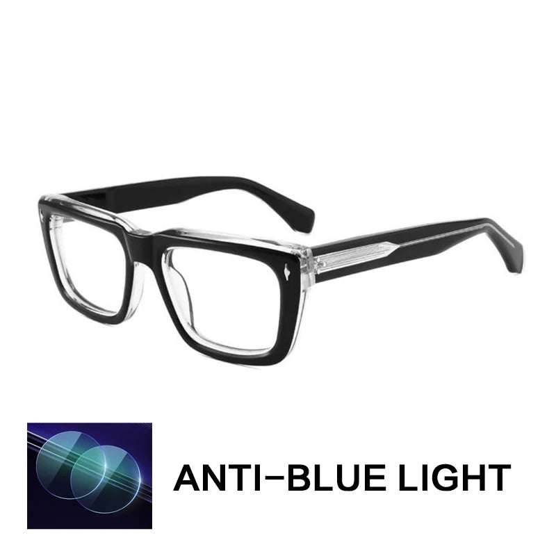 Gatenac Unisex Full Rim Square Brow Line Acetate Reading Glasses 882222
