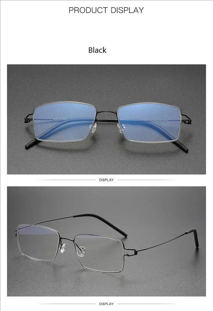 Aimee Unisex Full Rim Square Screwless Titanium Eyeglasses 34145