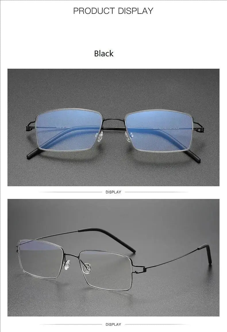 Aimee 513420 Full Rim Wide-Profile Screwless Titanium Square Frames Aimee