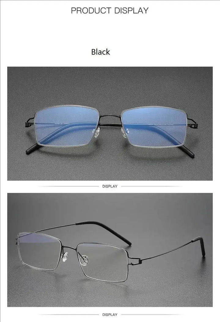 Aimee 513420 Full Rim Wide-Profile Screwless Titanium Square Frames Aimee