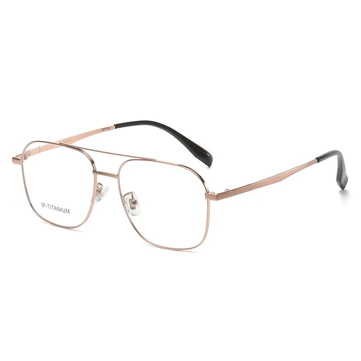 Yimaruili Unisex Full Rim Square Double Bridge Titanium Eyeglasses 985142