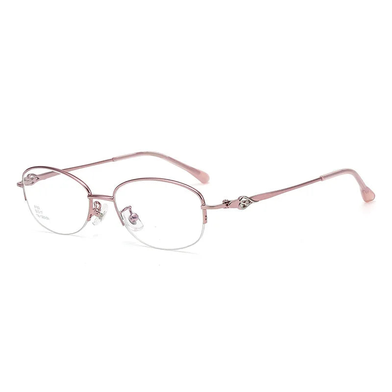 KatKani Women's Semi Rim Oval Alloy Eyeglasses 6769 Semi Rim KatKani Eyeglasses   