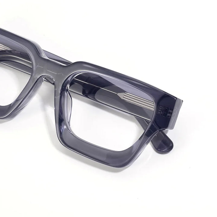 Black Mask Unisex Full Rim Polygon Square Acetate Eyeglasses 41439 Full Rim Black Mask   