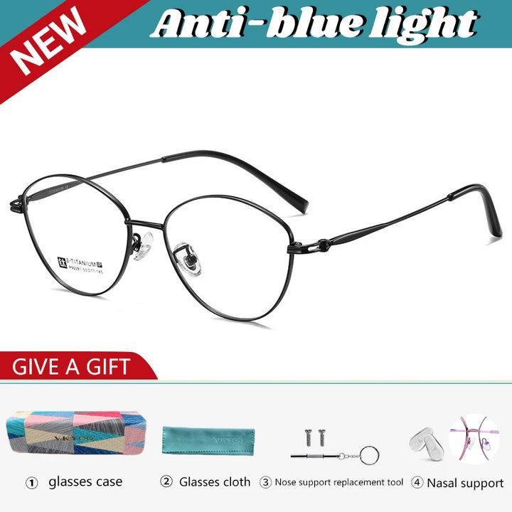 Vicky Unisex Full Rim Oval Eye Titanium Reading Glasses 690291