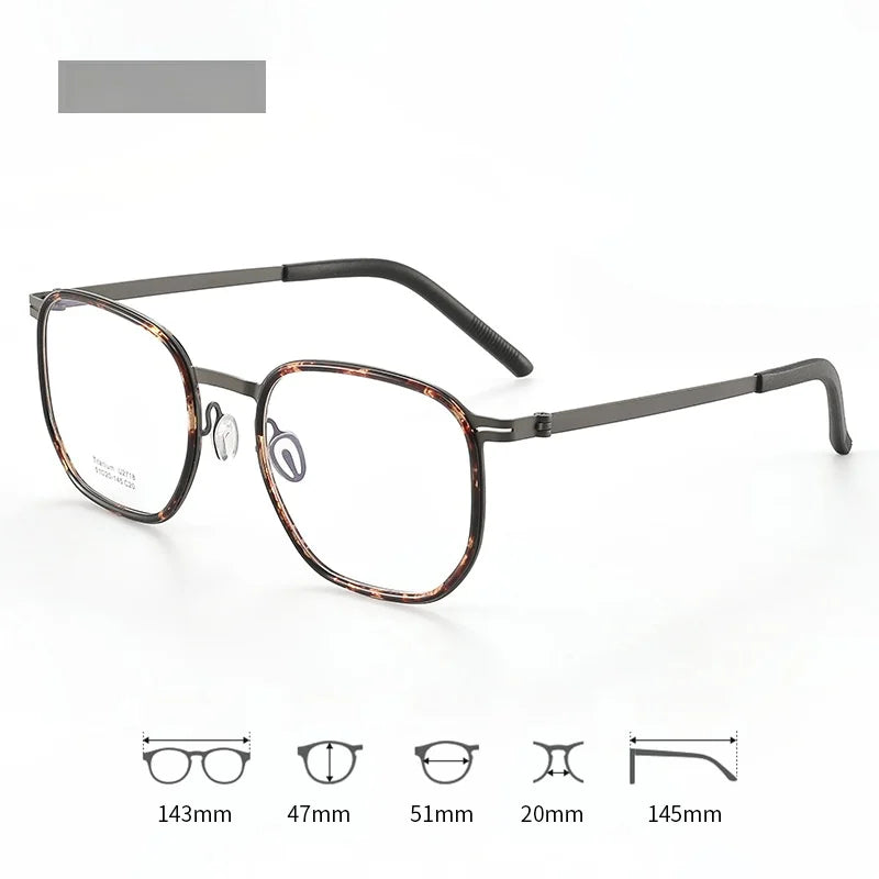 Xbora Unisex Full Rim Oval Square Tr 90 Titanium Eyeglasses 27184
