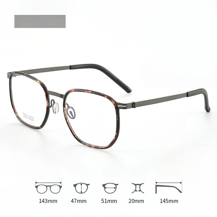 Xbora Unisex Full Rim Oval Square Tr 90 Titanium Eyeglasses 27184