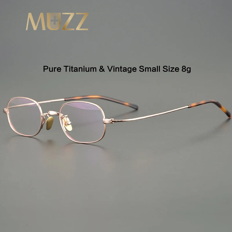 Muzz Women's Full Rim Small Square Round Titanium Eyeglasses 817503