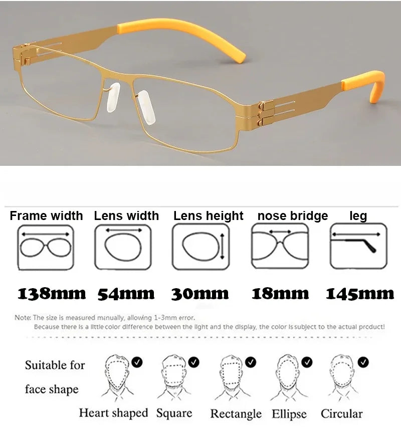 Bobbie Women's Full Rim Square Screwless Steel Eyeglasses 543018