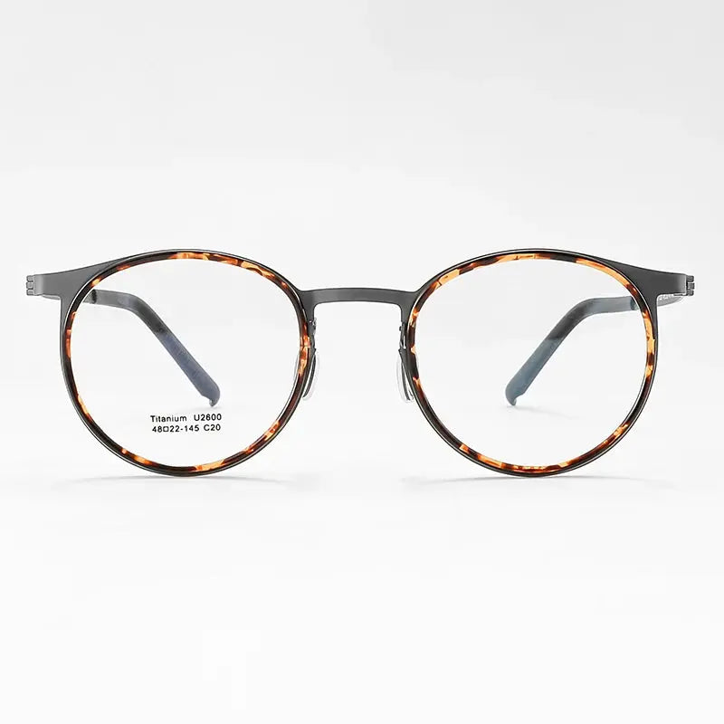 Reven Jate Unisex Full Rim Round Titanium Acetate Eyeglasses J2600 — view 4 | Reven Jate at FuzWeb