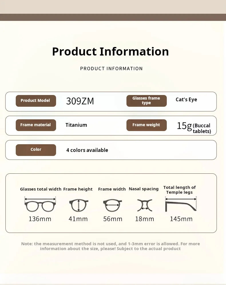 Yimaruili Women's Cat Eye Rimless Cat Eye Titanium Eyeglasses 30944