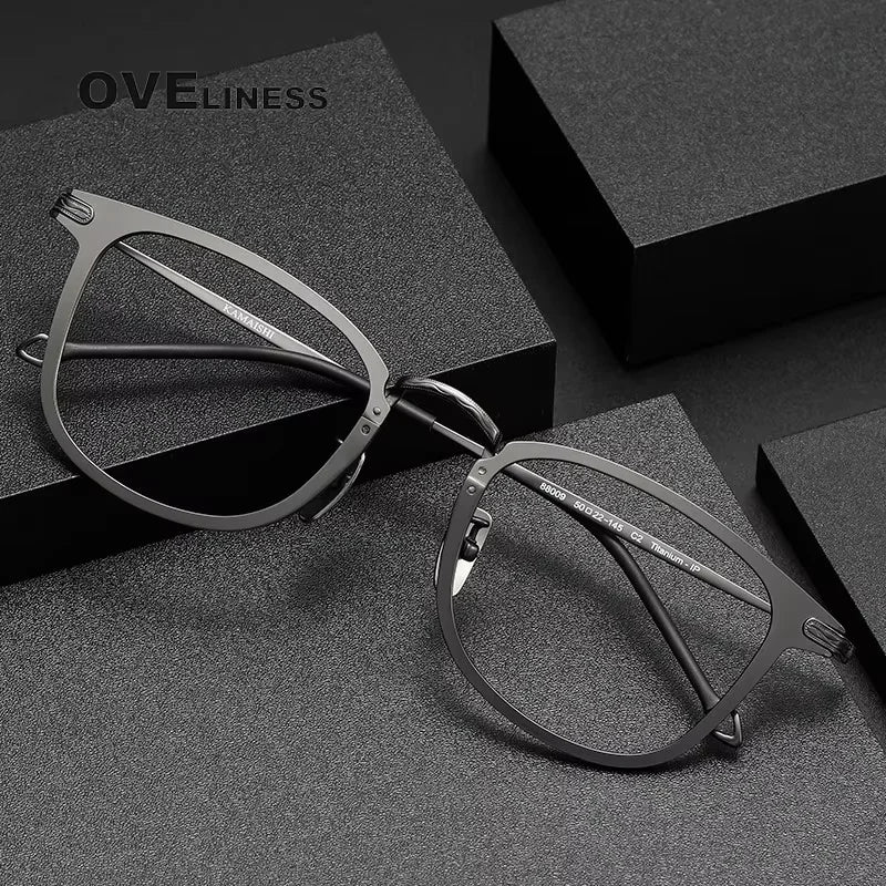 Oveliness Unisex Full Rim Oversized Square Titanium Eyeglasses 88009