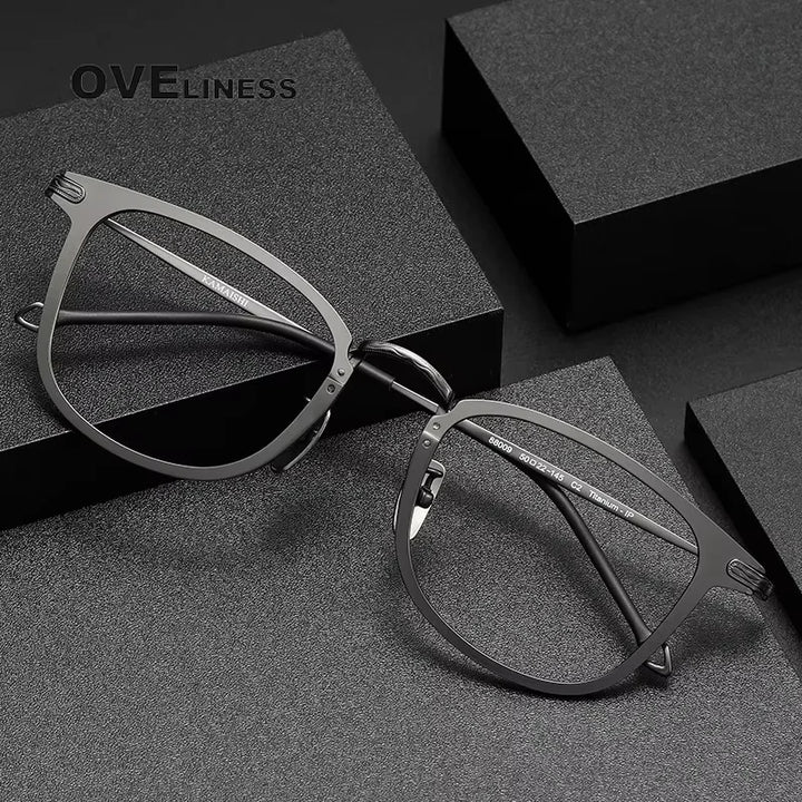 Oveliness Unisex Full Rim Oversized Square Titanium Eyeglasses 88009