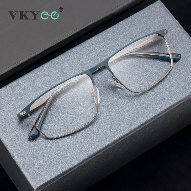 Vicky Men's Full Rim Square Stainless Steel Photochromic Reading Glasses 2065 Reading Glasses Vicky   