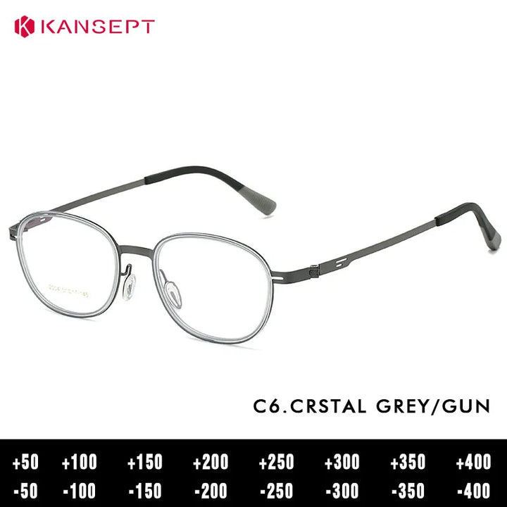 Kansept Unisex Full Rim Oval Round Steel Reading Glasses 72004
