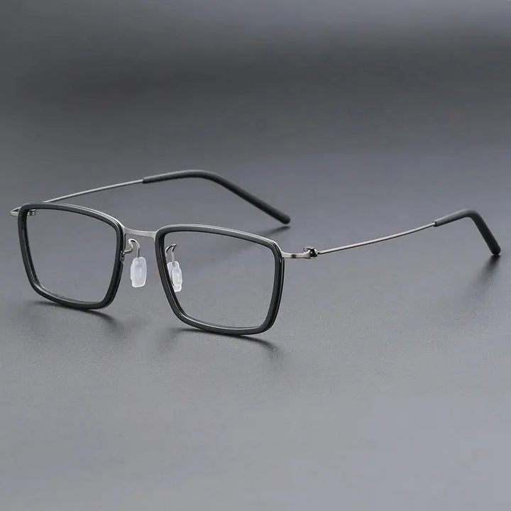 Gatenac Unisex Full Rim Square Acetate Titanium Eyeglasses 699853 FuzWeb