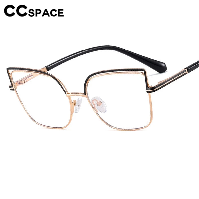 CCspace Women's Full Rim Square Cat Eye Alloy Eyeglasses 301091 Full Rim CCspace   