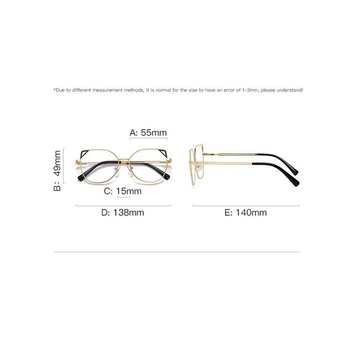 Laoyehui Women's Full Rim Round Cat Eye Alloy Reading Glasses L3044 Reading Glasses Laoyehui   