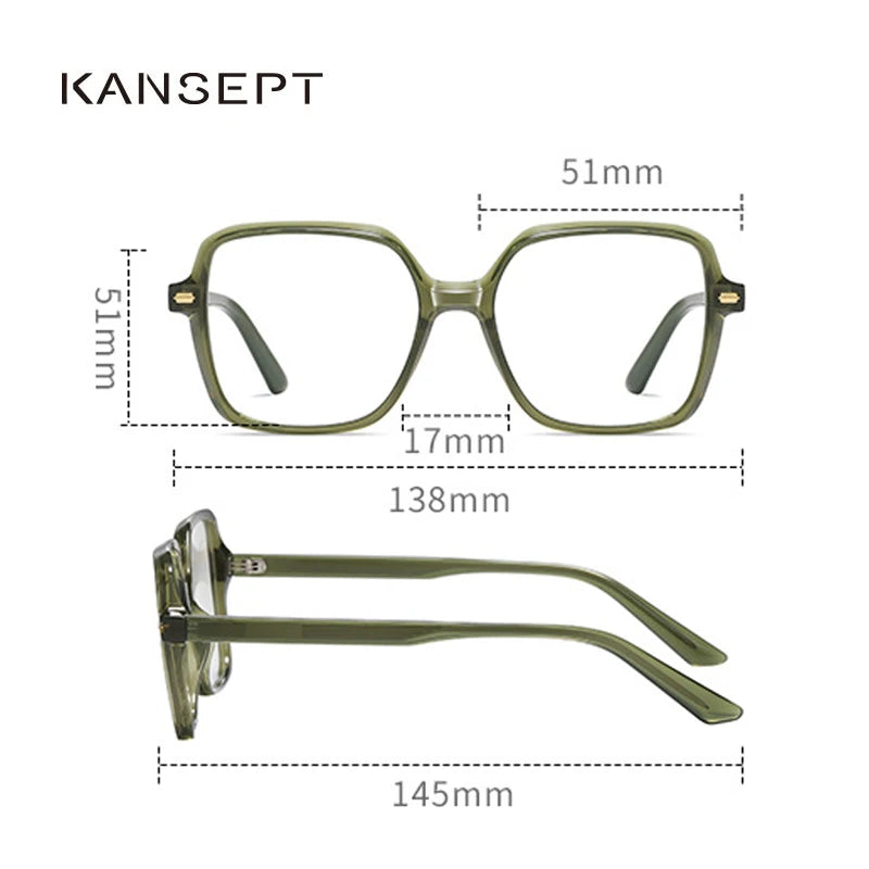 Kansept Women's Full Rim Square Tr 90 Acetate Reading Glasses K907 Reading Glasses Kansept   