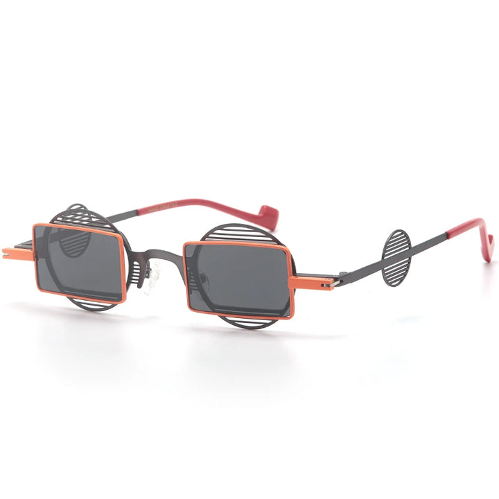 Aror Unisex Full Rim Round Alloy Eyeglasses Side Flip Sunglasses 76873