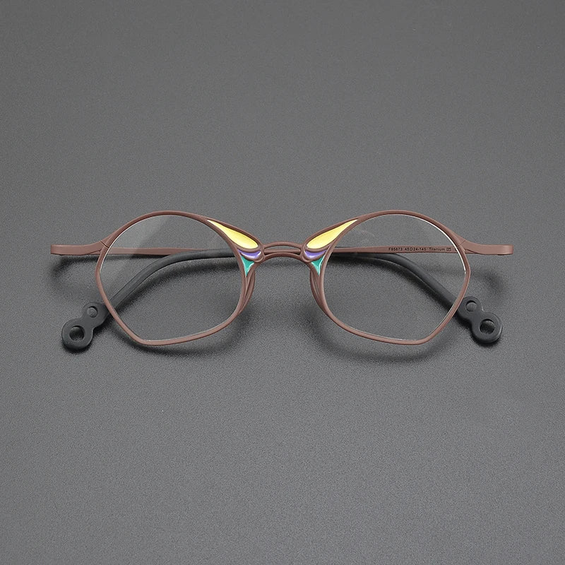 Nobler Women's Full Rim Irregular Oval Square Titanium Eyeglasses 185873