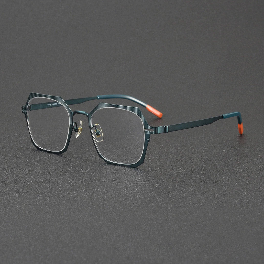 Muzz 81101 men's square screwless IP titanium prescription eyeglasses — view 3