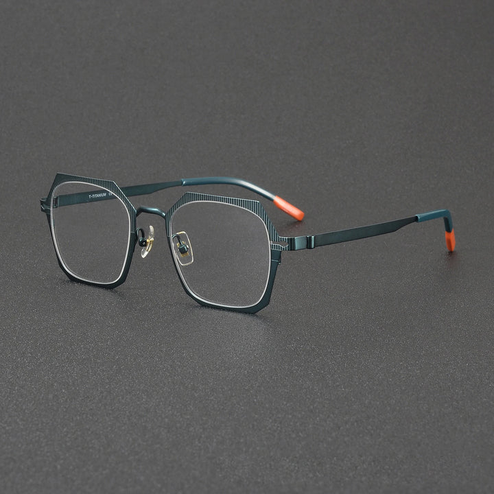 Muzz 81101 men's square screwless IP titanium prescription eyeglasses — view 3