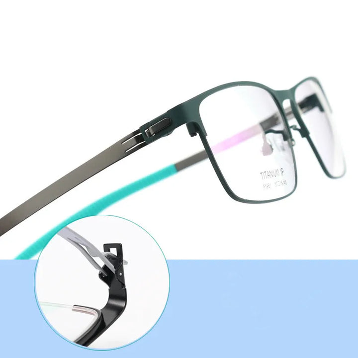 Aimee Unisex Full Rim Square Screwless Titanium Sport Eyeglasses 61981 Full Rim Aimee   