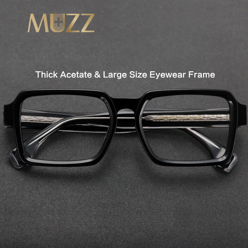 Muzz JMM78RX men's rectangle acetate prescription eyeglasses