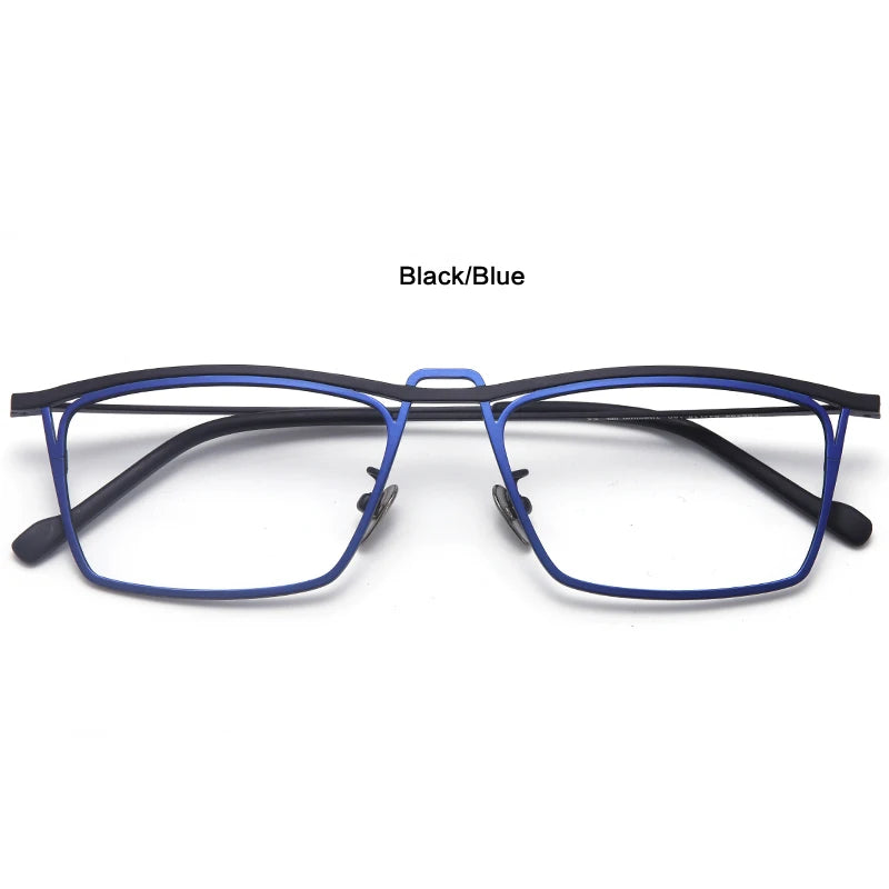 Muzz Men's Full Rim Square Double Bridge Titanium Eyeglasses  4454181
