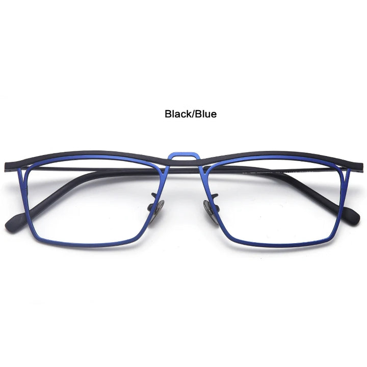 Muzz Men's Full Rim Square Double Bridge Titanium Eyeglasses  4454181