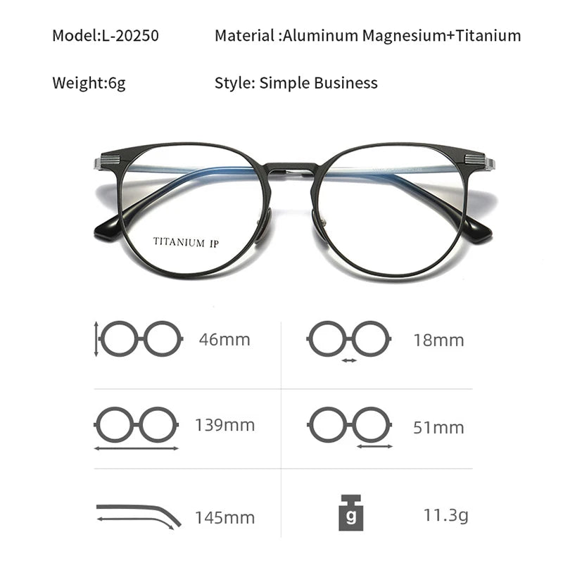 Momoja Women's Full Rim Round Titanium Acetate Eyeglasses 20250