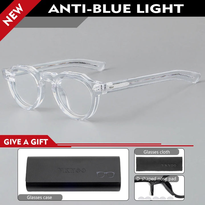 Vicky Women's Full Rim Flat Top Round Acetate Reading Glasses 98013